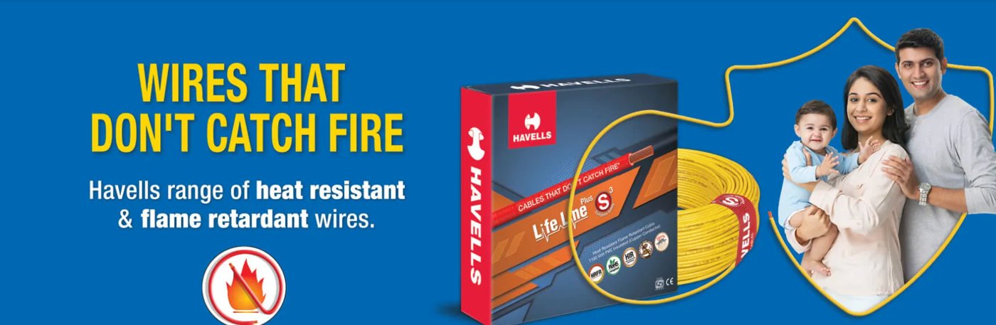 Havells Life Line heat-resistant, flame-retardant wires that don't catch fire